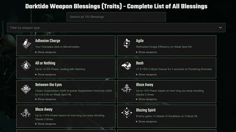 darktide blessings|Comprehensive List: Weapon Blessings / Perks